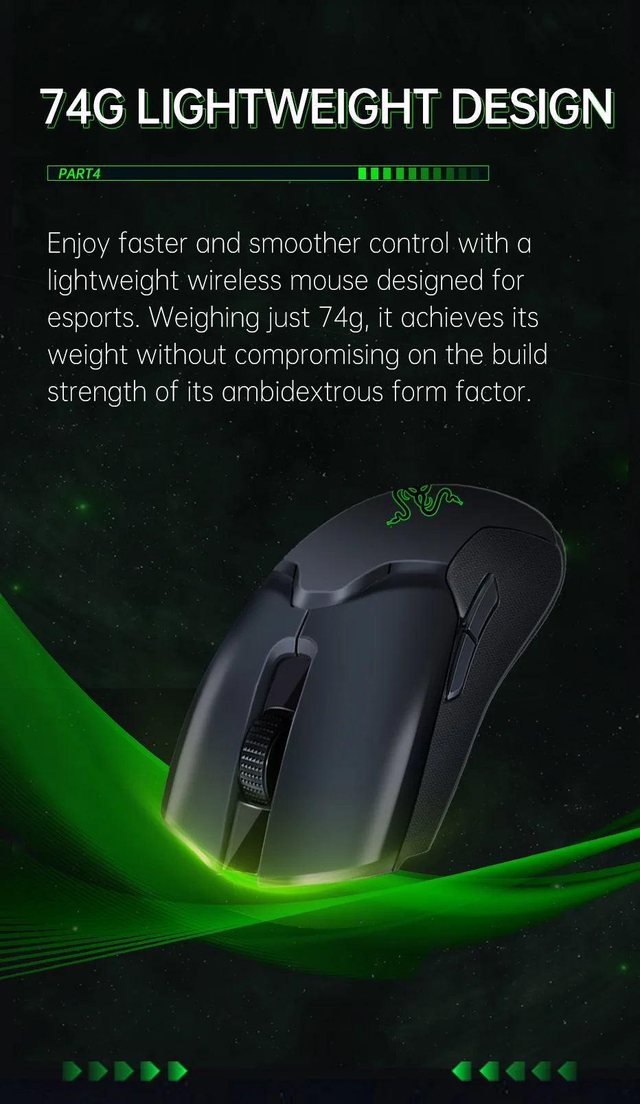 Razer Viper Ultimate Wireless Gaming Mouse (With Charging Base) Hyperspeed Optical Programmable Mouse For PC Laptop