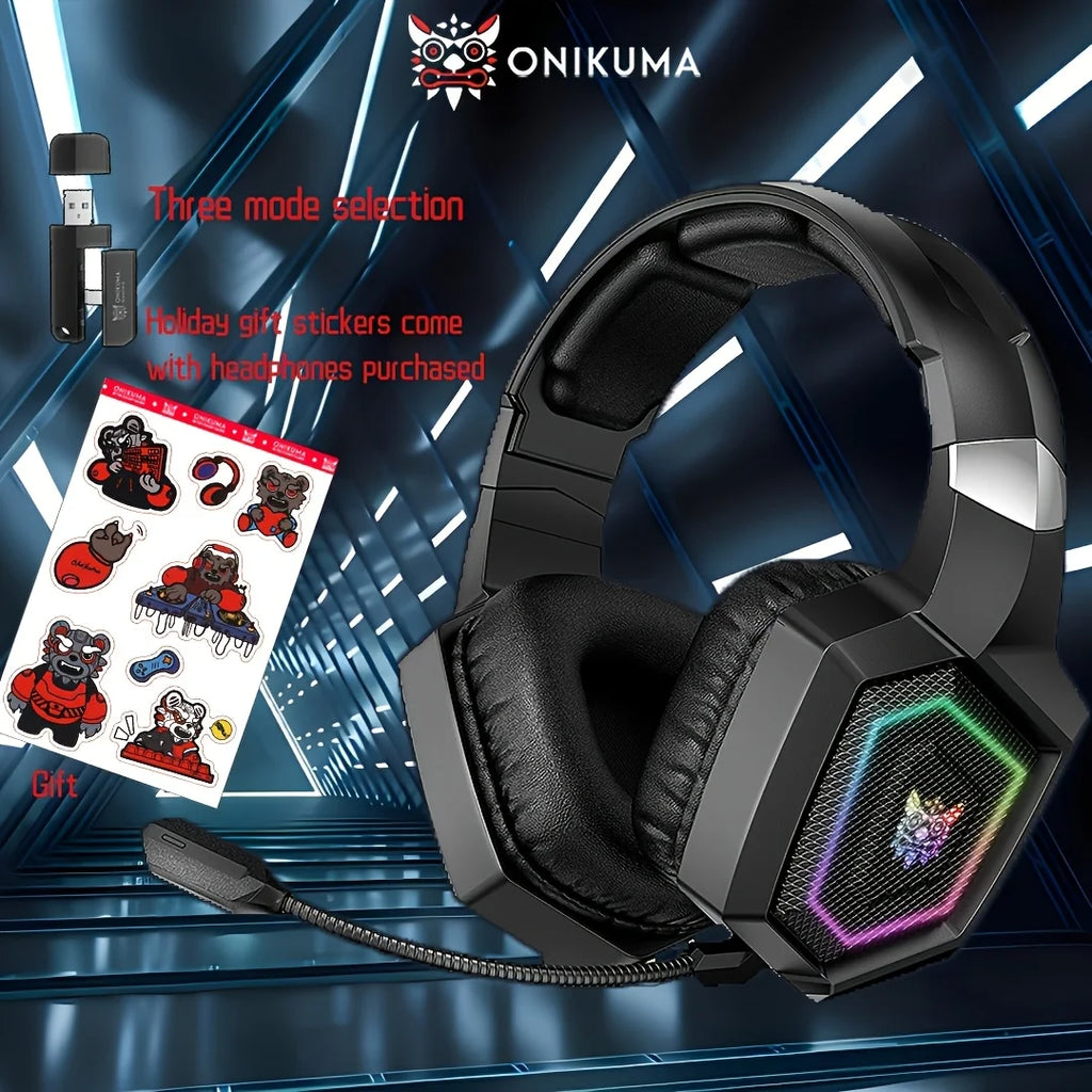 ONIKUMA Tri-Mode Headset Noise Cancelling HD Microphone Professional Gaming Wireless Headset