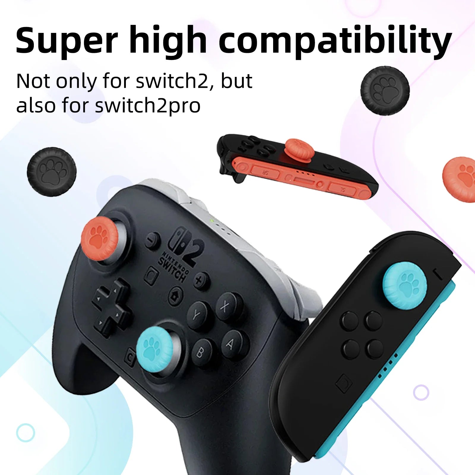 6pcs Thumb Stick Grip Caps for Nintendo Switch 2 Joy-Con Joystick Cover Switch2 Thumbstick Silicone Case Controller Accessories