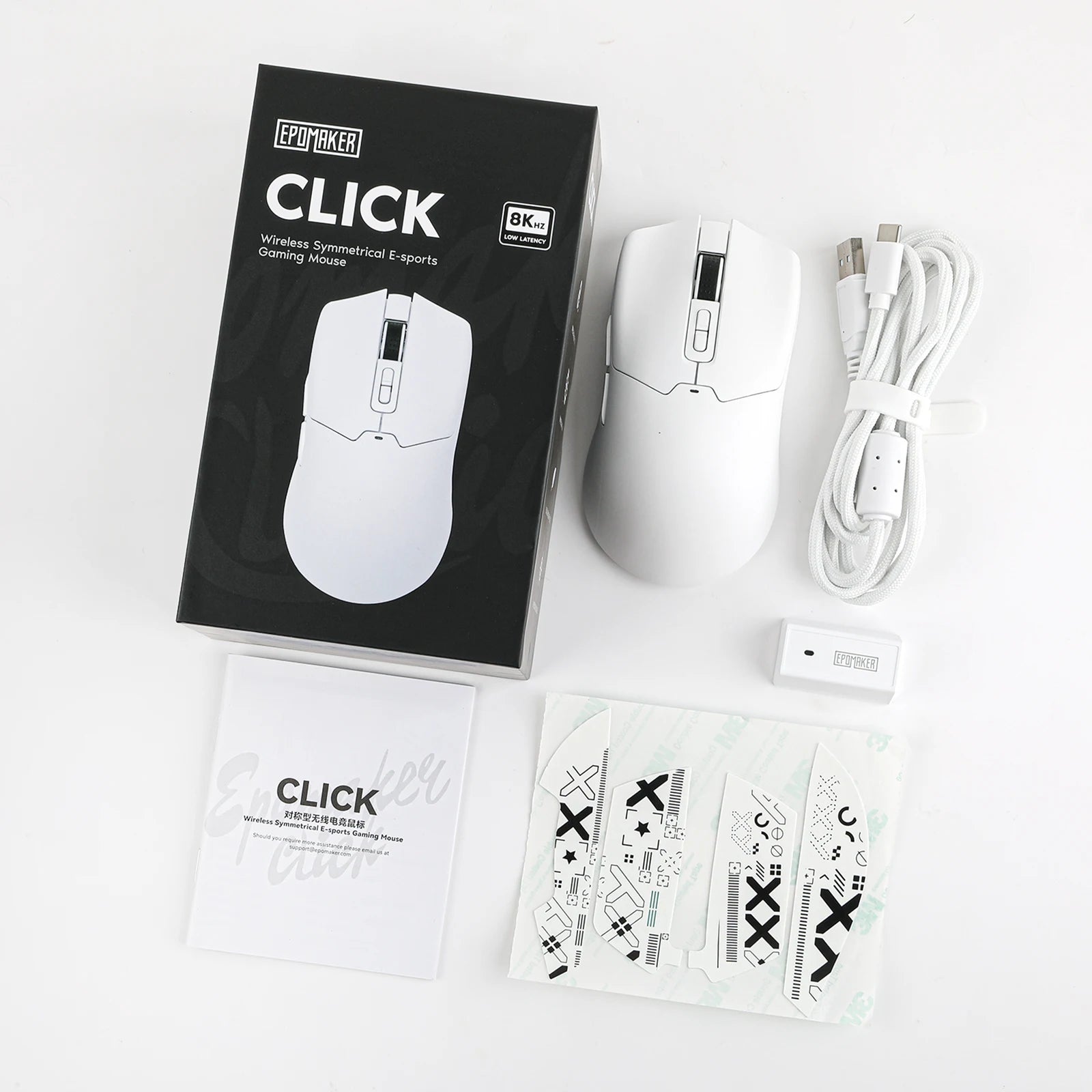 EPOMAKER Click Gaming Mouse Wireless 2.4Ghz/Bluetooth/Type-C 800 to 42000 DPI Adjustable 8K Polling Rate for PC/Mac/Linux