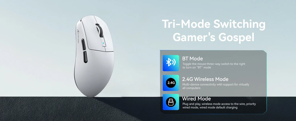 Attack Shark R6 Lightweight Wireless Gaming Mouse, PAW 3950Max Sensor Computer Mouse with Nordic 52480, 8KHz Polling