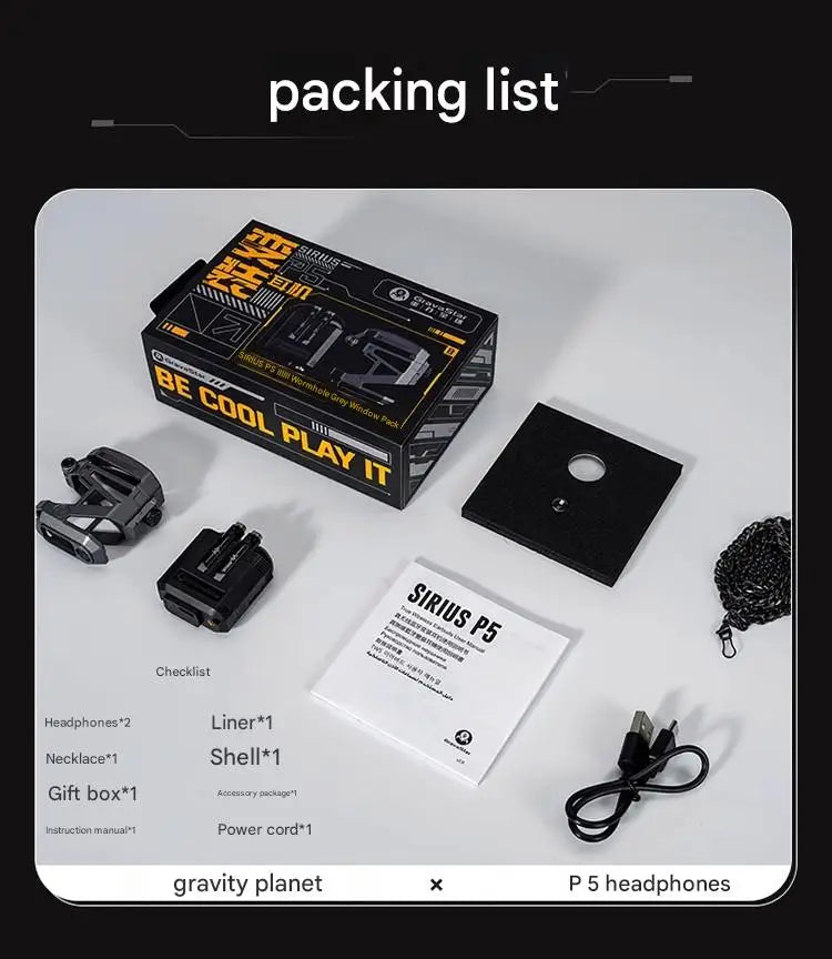 GravaStar P5 Bluetooth headset noise reduction HIFI sound quality long battery life semi-in-ear gaming mecha headset Gift