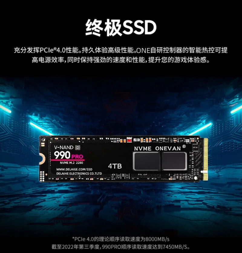 M.2 990 pro 4TB 2TB 1TB 2280  Hard drive disk NVME 2.5 inch ssd TLC 560MB/s internal Solid State Drives for laptop and desktop
