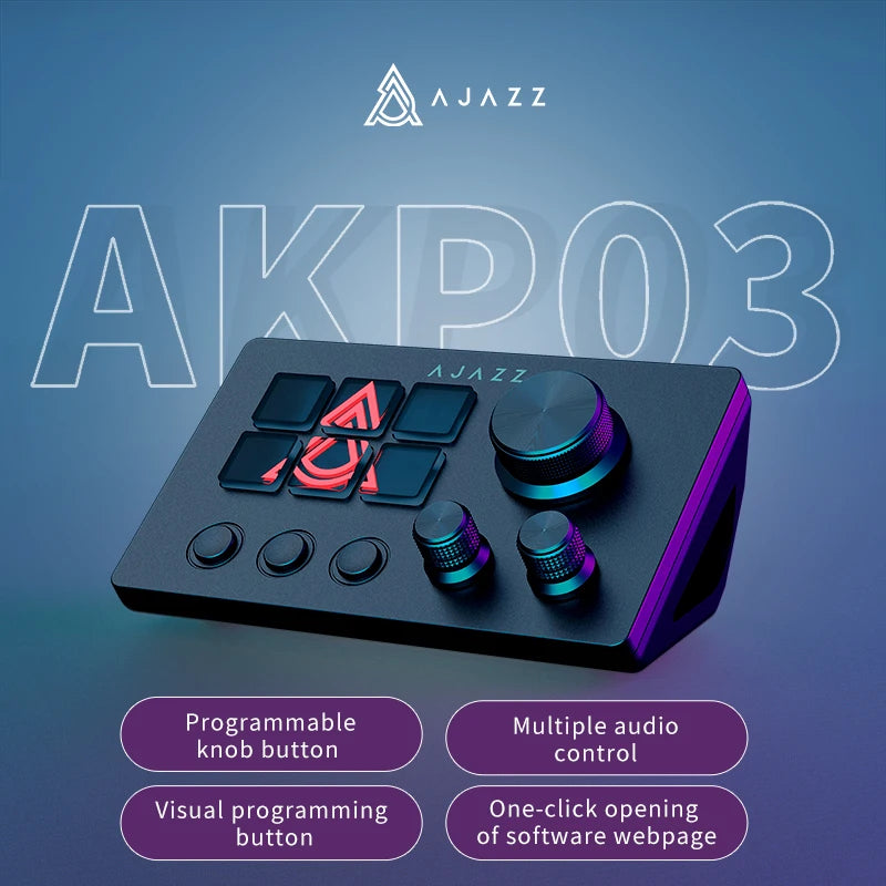 Ajazz  AKP03E Programmable Macro Keyboard 12 Keys Mechanical Gaming Keyboard Custom Button Mini Keyboard For Multiple Scenario