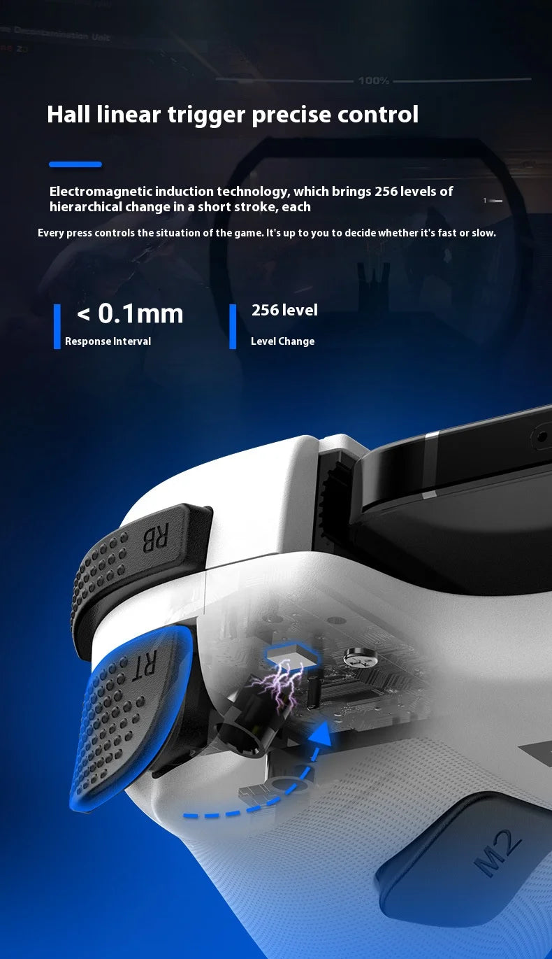 D11 Stretch gamepad Hall Trigger macro back Key Switch Android IOS Streaming gamepad PC type-c Link