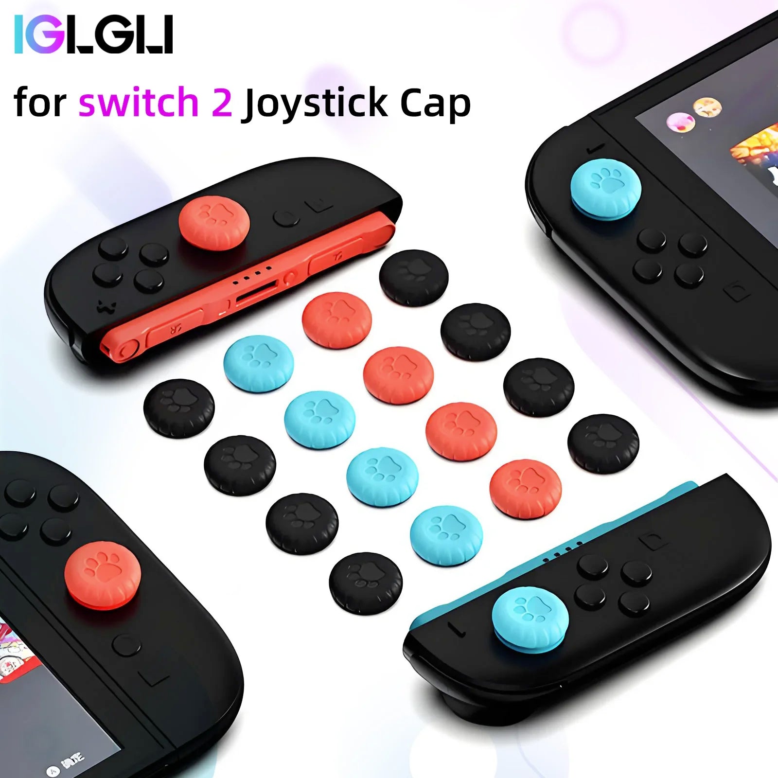 6pcs Thumb Stick Grip Caps for Nintendo Switch 2 Joy-Con Joystick Cover Switch2 Thumbstick Silicone Case Controller Accessories