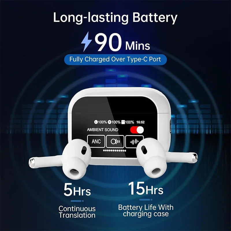 UYUXIO AI Language Translator Earbuds 144 Languages Translator Device and Accents 8 Offline Language Translation Earphones