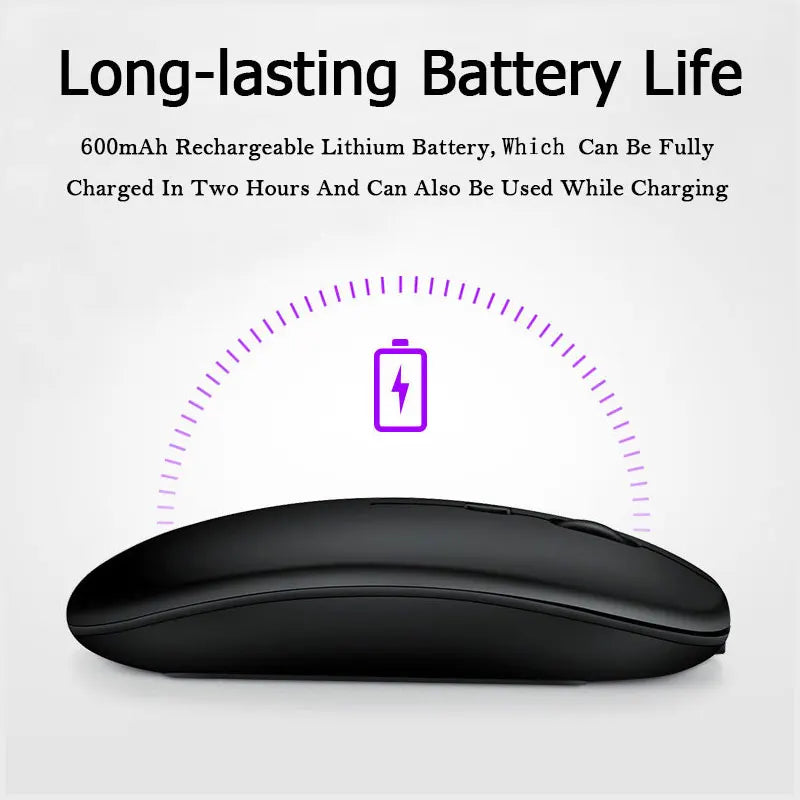 Silent Bluetooth Mouse Rechargeable Wireless Computer Laptop Optical Mouse for iPad Samsung Tablet Universal Mice Noiseless