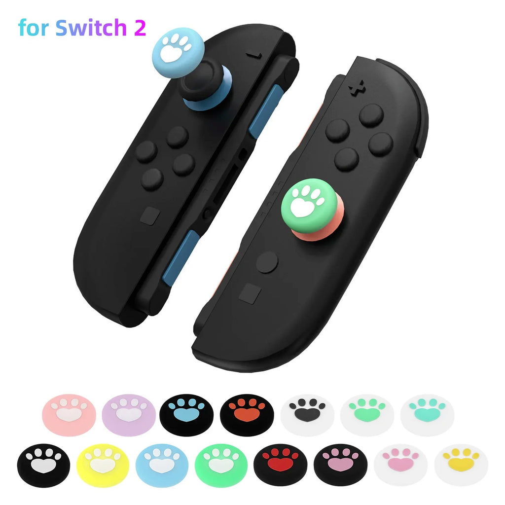 Thumb Skin Grips Caps for Nintendo Switch 2 Joystick Cover Case for Switch2 Silicone Soft Cat Paw Cover Game Console Accessories