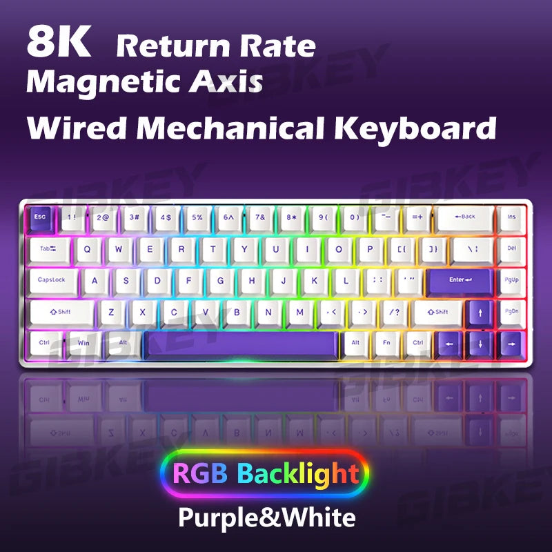 Magnetic Axis Gaming Mechanical Keyboard RGB Backlight 8K Return Rate Hot Swap switch Custom Key Range E-Sport Game keyboards