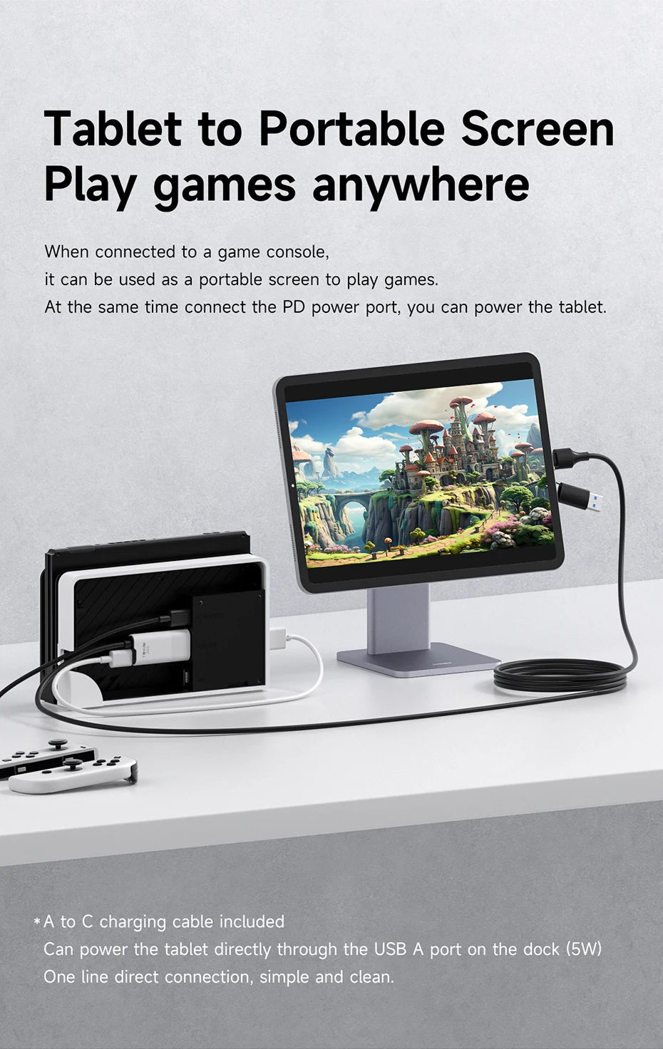 Hagibis USB 3.0 Video Capture Card HDMI to USB-A/Type-C Capture Cable PD 100W for Quest 3 Switch Gaming Live Streaming Recorder