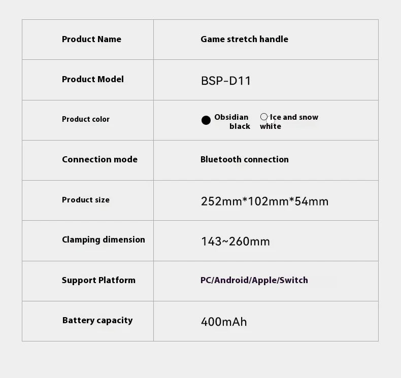 D11 Stretch gamepad Hall Trigger macro back Key Switch Android IOS Streaming gamepad PC type-c Link