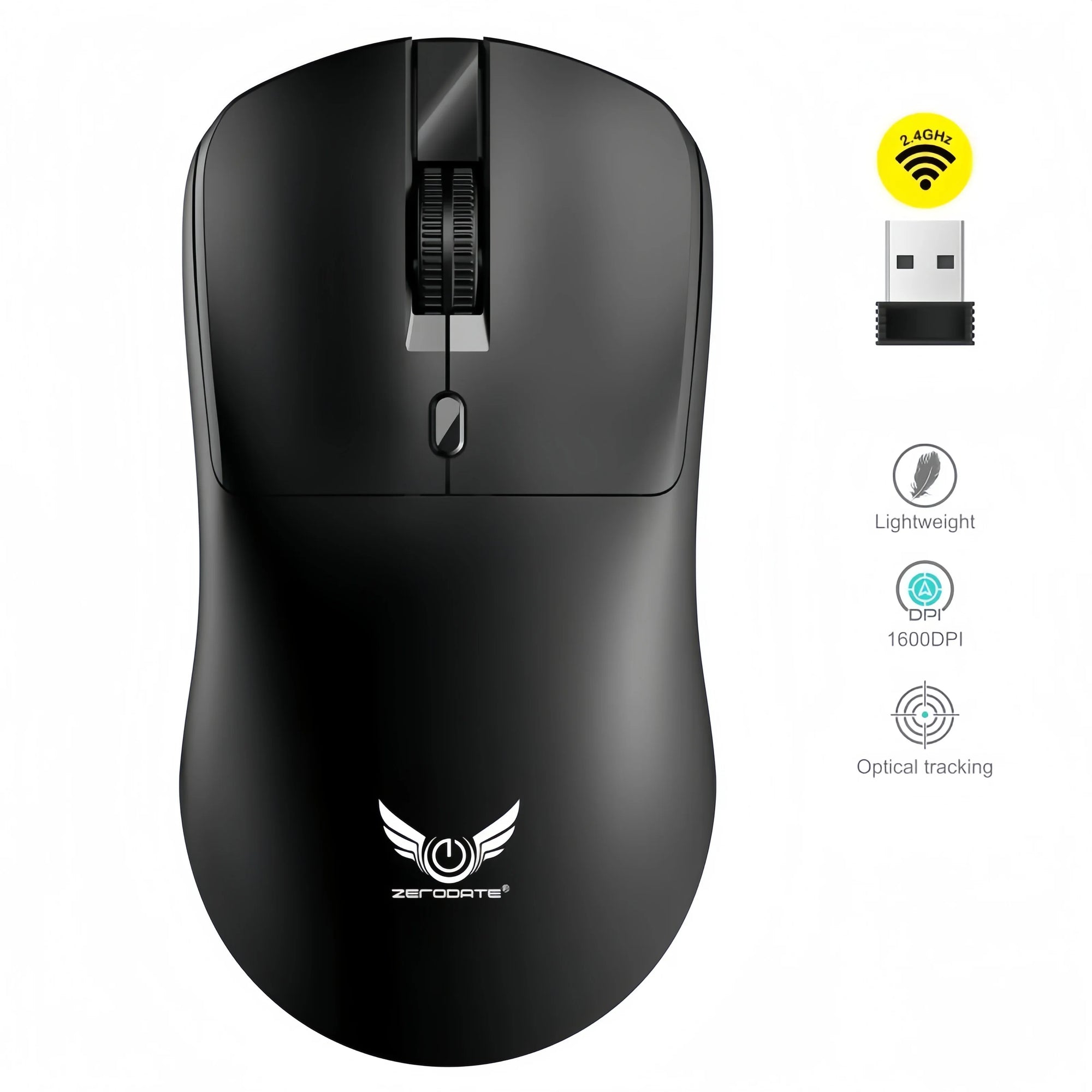 2.4G Wireless Mouse Gaming Mouse 3 Levels 1600 DPI Optical Office Mouse Ergonomic Mouse Mice for PC Computer Laptop Macbook