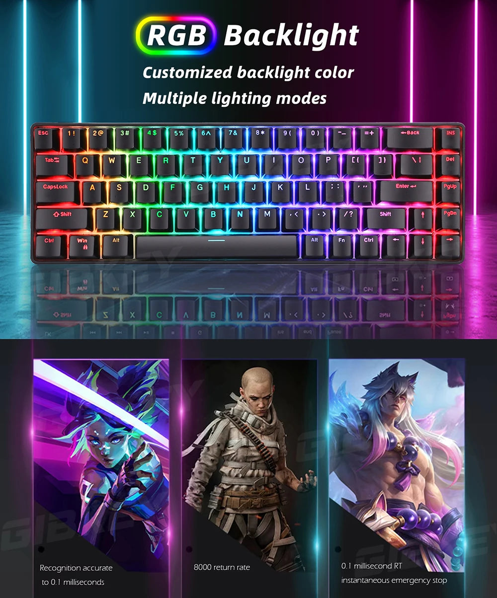 Magnetic Axis Gaming Mechanical Keyboard RGB Backlight 8K Return Rate Hot Swap switch Custom Key Range E-Sport Game keyboards
