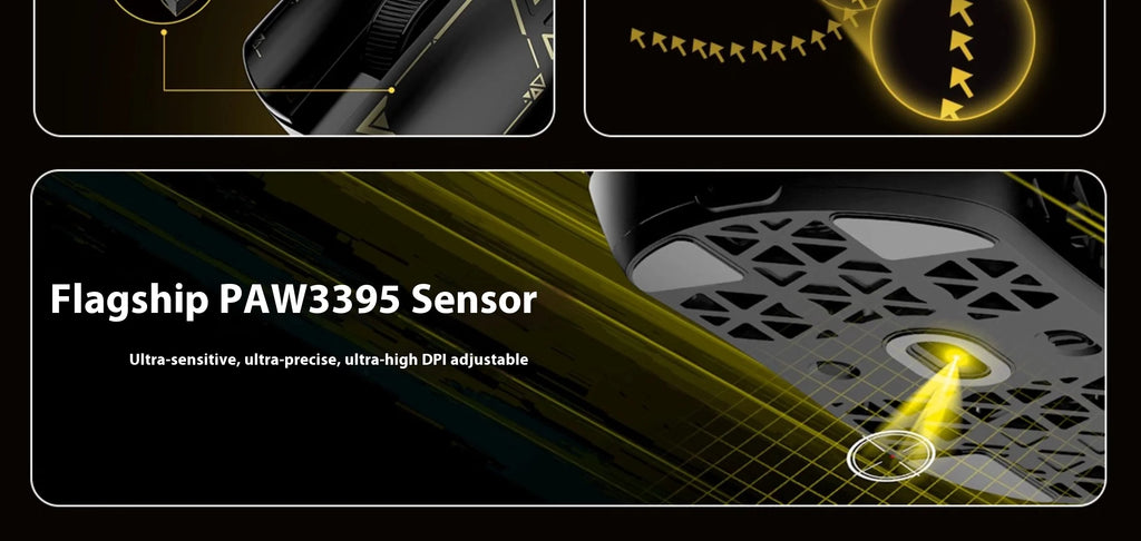 IPI Float Mouse Tri Mode Wireless Mouse PAW3395 8000Hz Polling Rate Custom Hollow Out Carbon Fibre Gaming Mice PC Accessories