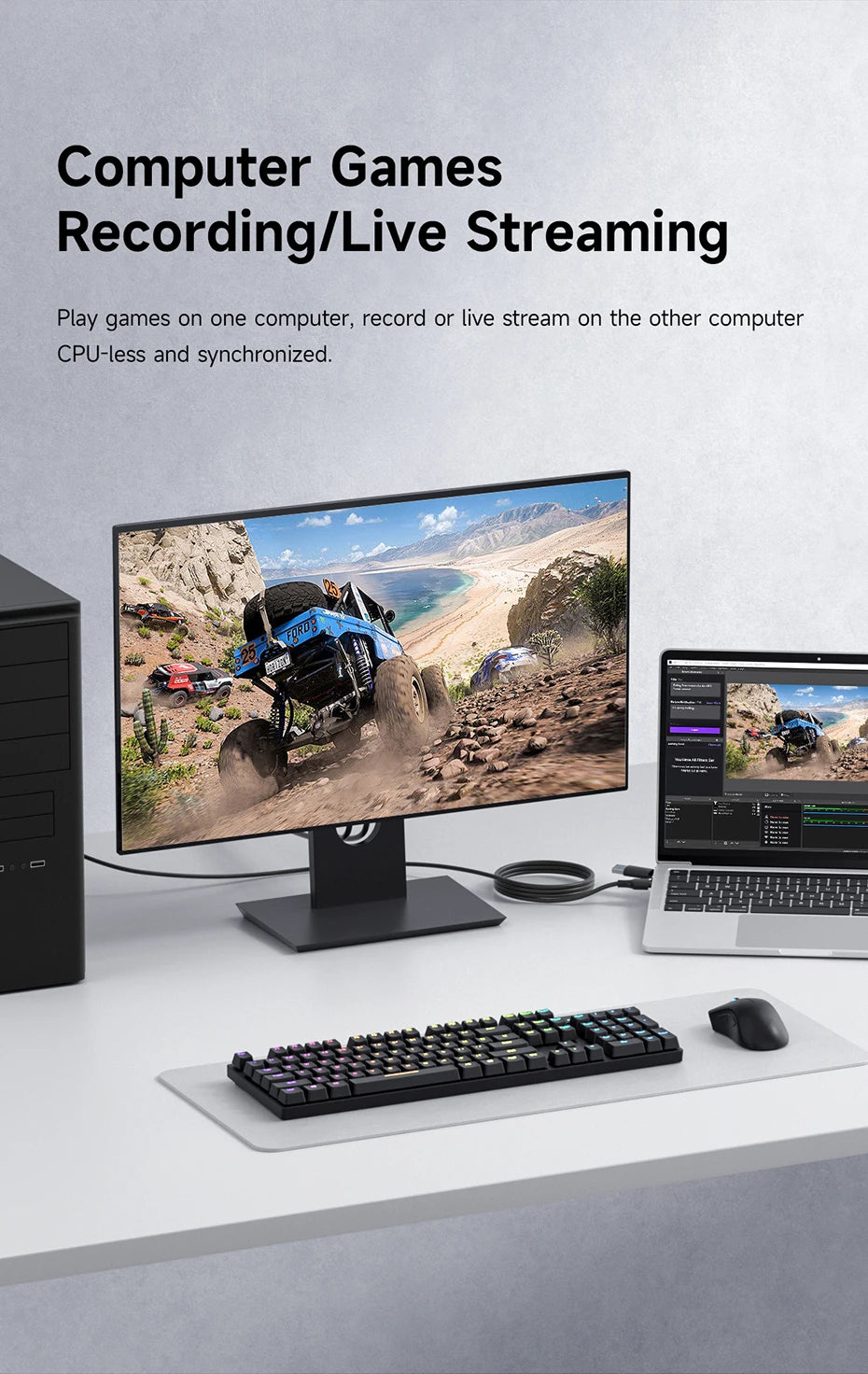 Hagibis USB 3.0 Video Capture Card HDMI to USB-A/Type-C Capture Cable PD 100W for Quest 3 Switch Gaming Live Streaming Recorder
