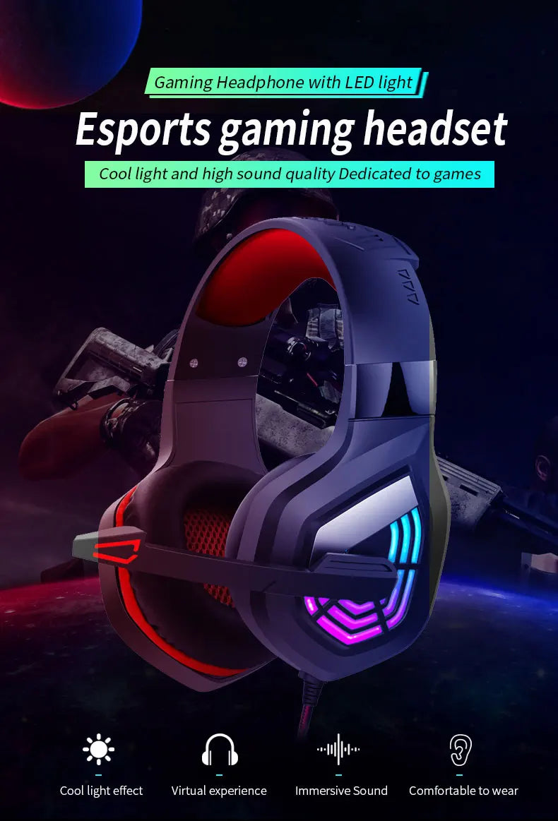 G7 Gaming Headset With Noise-cancelling Microphone Surround Sound 3.5mm Wired LED Gaming Headset For Gamers
