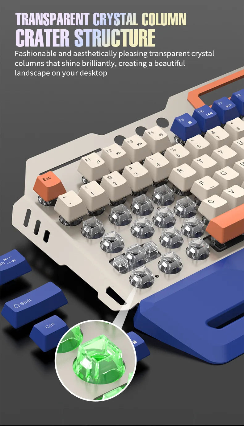 Gaming Keyboard 100% Layout Mechanical Feel 104 Key Spanish Russian Korean Arabic Keyboard Gamer Wired RGB Volume Knob Mouse K90