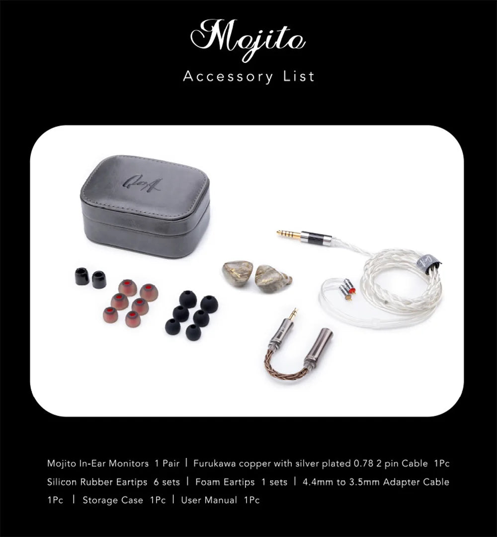 QoA Mojito 2 In Ear Earphones 2 Sonion BA+4 Knowles 6BA Driver Monitor HiFi Music 0.78 2pin Cable Headset Kinera IEMs Headphone