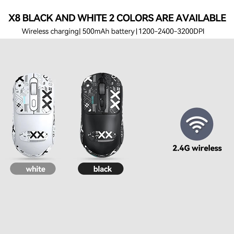 Warvank X8 Wireless Gaming Mouse 500 mAh TYPE-C Rechargeable Office Mouse Suitable for Laptop Desktop Computers