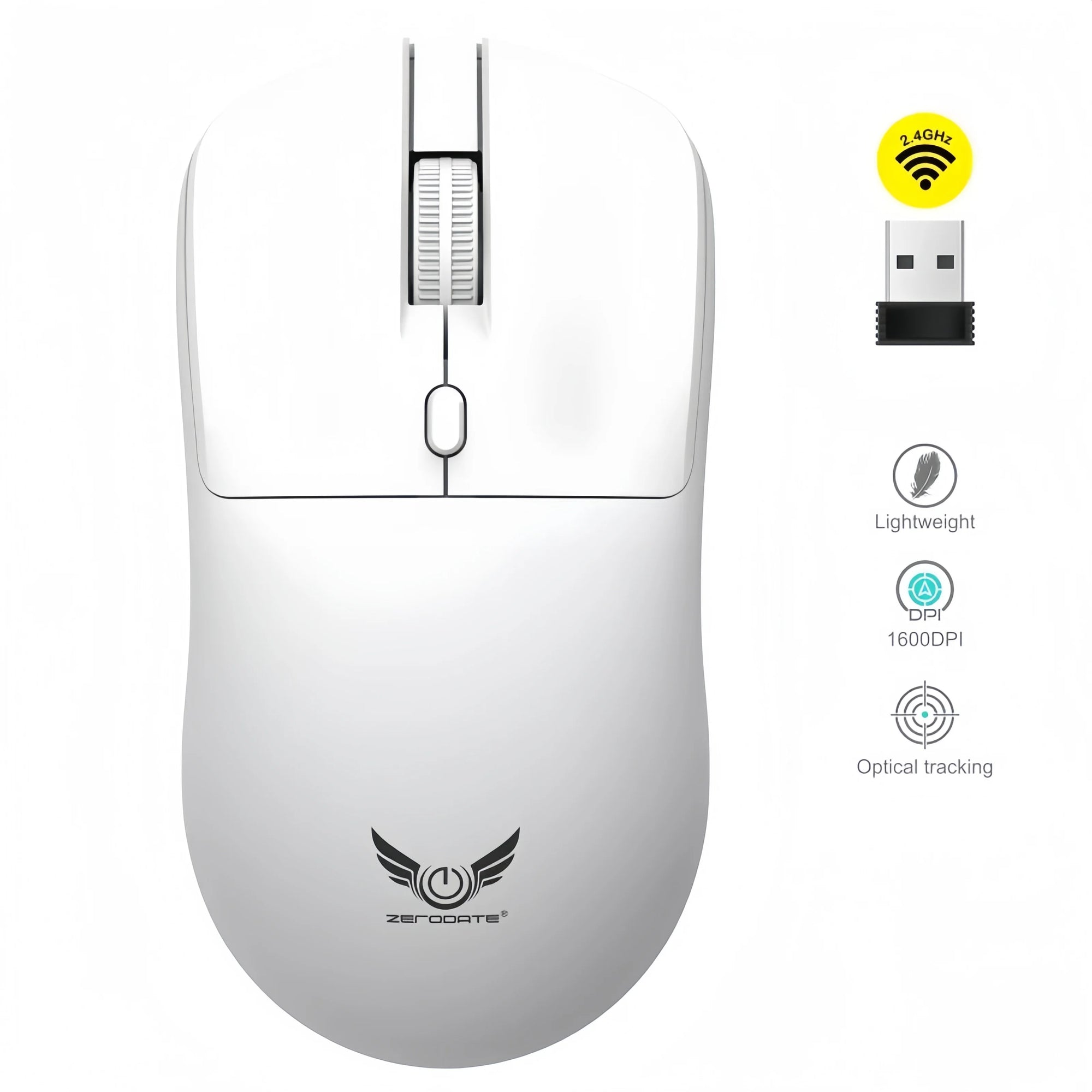 2.4G Wireless Mouse Gaming Mouse 3 Levels 1600 DPI Optical Office Mouse Ergonomic Mouse Mice for PC Computer Laptop Macbook