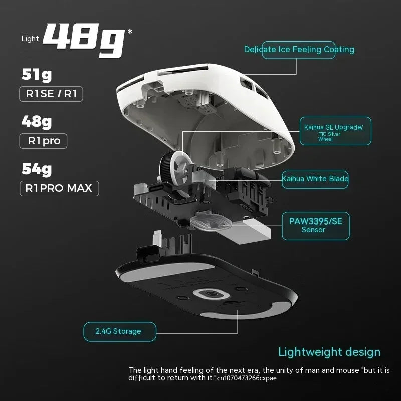 New VXE Dragonfly R1 Pro Sensor Wireless Mouse Nordic Paw3395 52840 2khz Smart Speed X Low Delay Office Gamer Pc Gaming Mouse