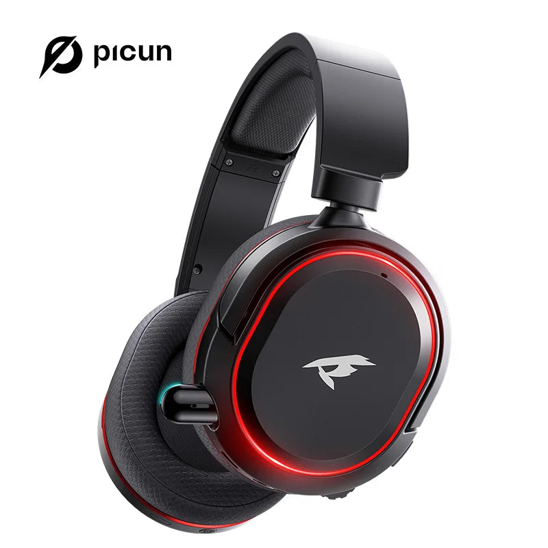 Picun G2 2.4GHz Bluetooth Wireless Gaming Headset For PC PS4 PS5 Phone Switch 5ms Low Latency 7.1 Surround Wired Headset ENC Mic