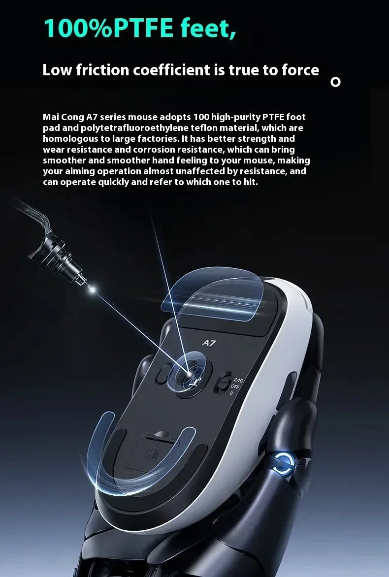 MCHOSE A7 Series Mouse PAW3950 8K Top Speed Receiver Ergonomics 2.4G Wireless Gaming E-Sports Mice Customized PC Accessory Gifts