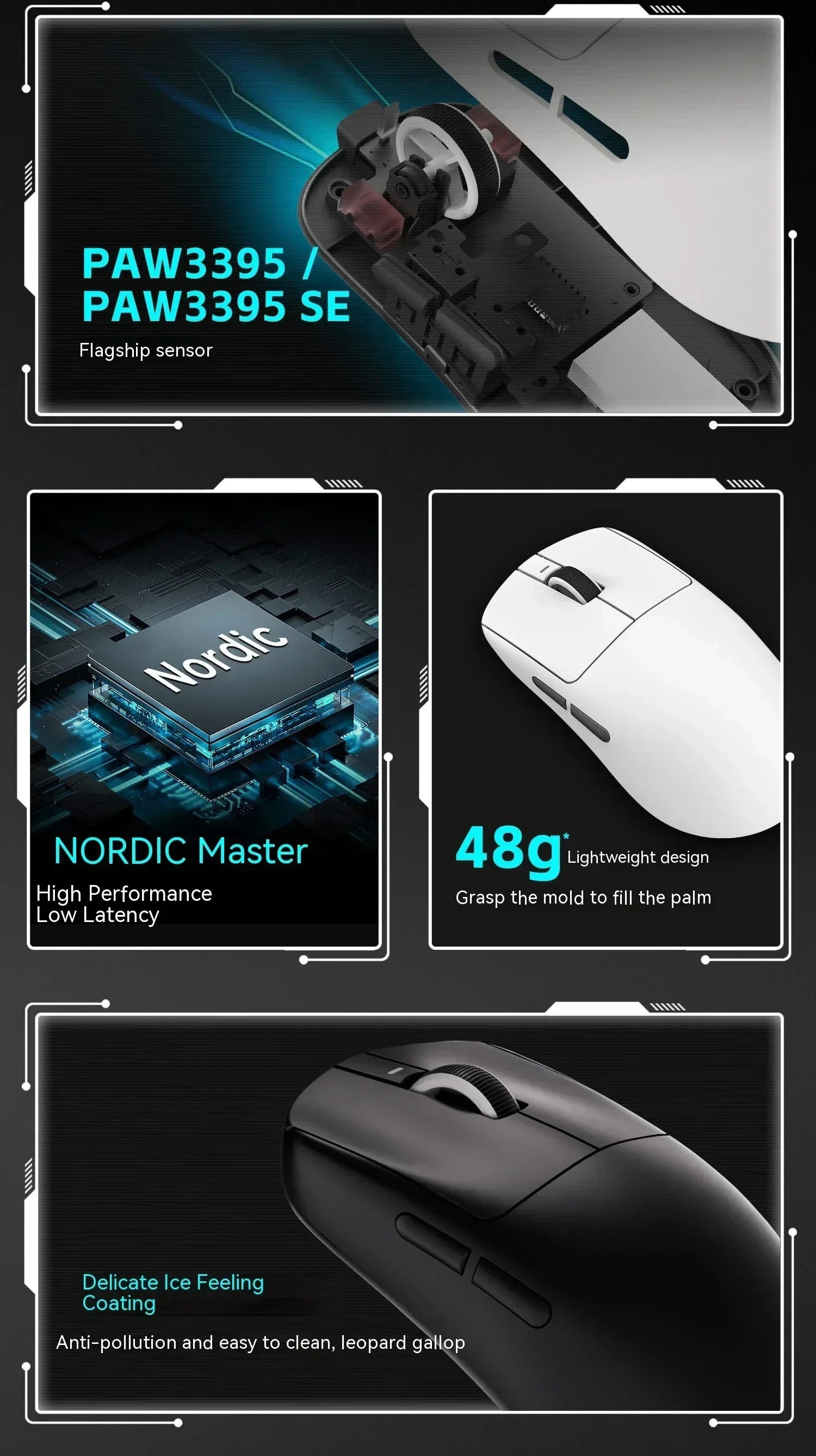 New VXE Dragonfly R1 Pro Sensor Wireless Mouse Nordic Paw3395 52840 2khz Smart Speed X Low Delay Office Gamer Pc Gaming Mouse