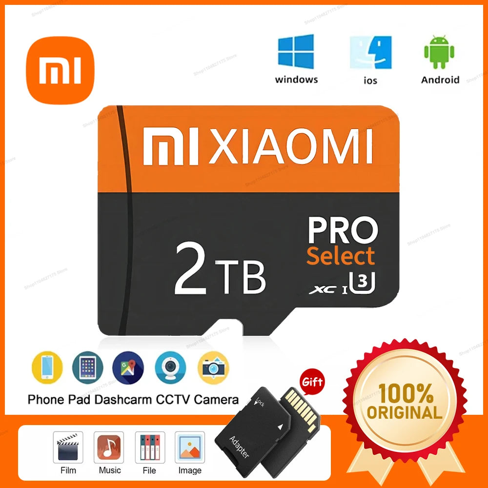 Xiaomi 2TB 1TB Micro Memory Card Class10 A2 Micro TF SD Card 128GB 512GB Cartao De Memoria SD Card For Camera Nintendo Switch PC