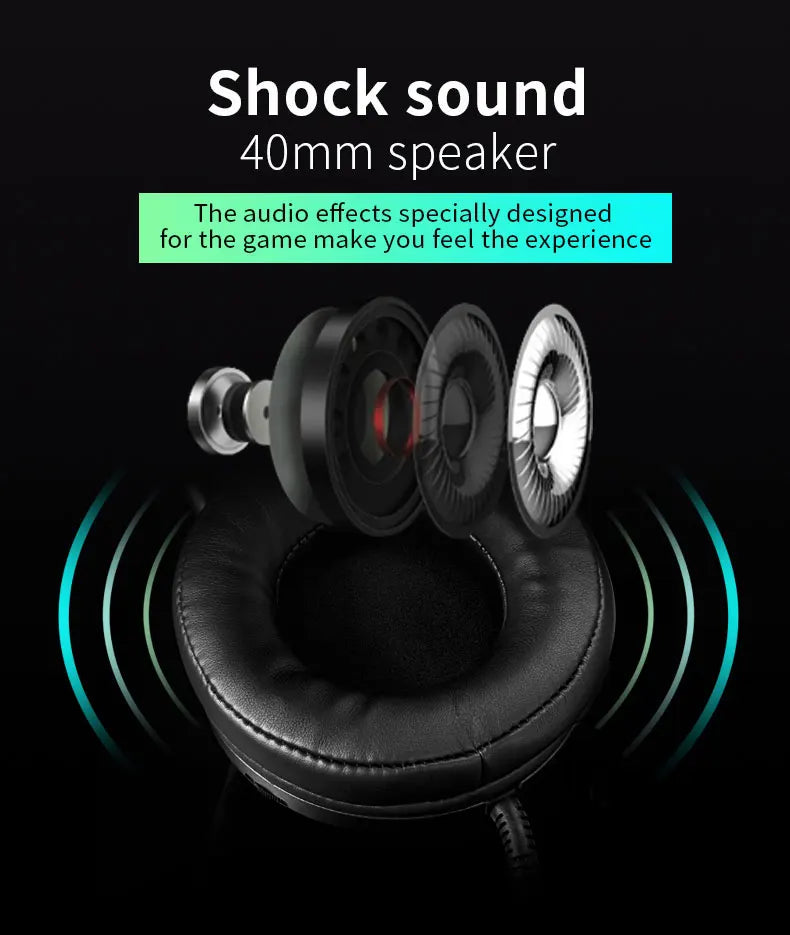 G7 Gaming Headset With Noise-cancelling Microphone Surround Sound 3.5mm Wired LED Gaming Headset For Gamers
