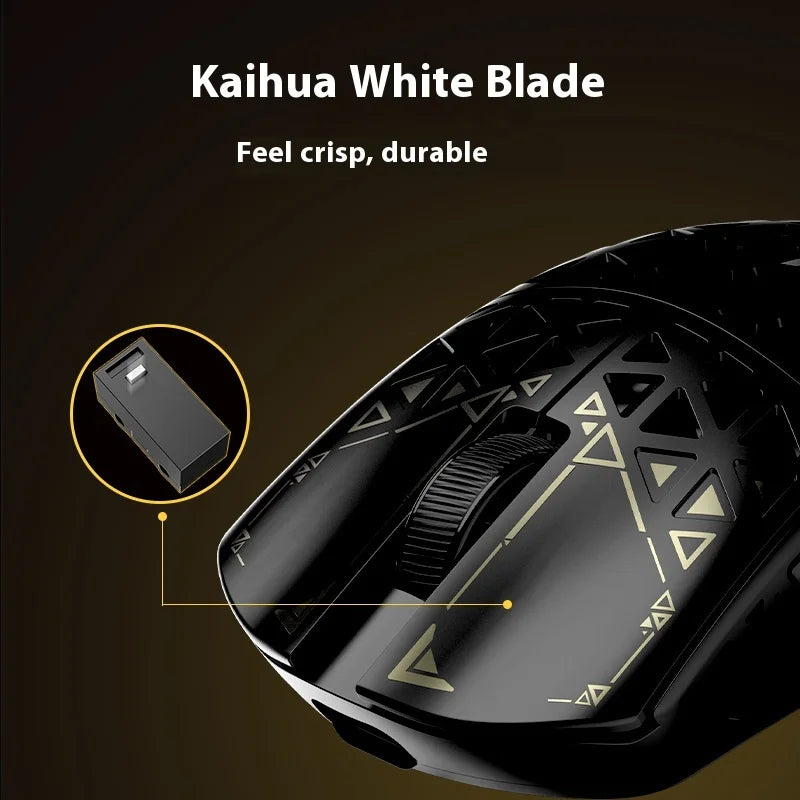 IPI Float Mouse Tri Mode Wireless Mouse PAW3395 8000Hz Polling Rate Custom Hollow Out Carbon Fibre Gaming Mice PC Accessories