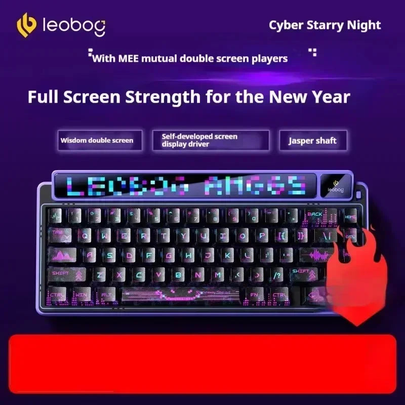 LEOBOG AMG65 Mechanical Keyboard With TFT LED Screen 3mode RGB Hot Swap Gaming Keyboard Custom Computer Gamer Accessories Gifts