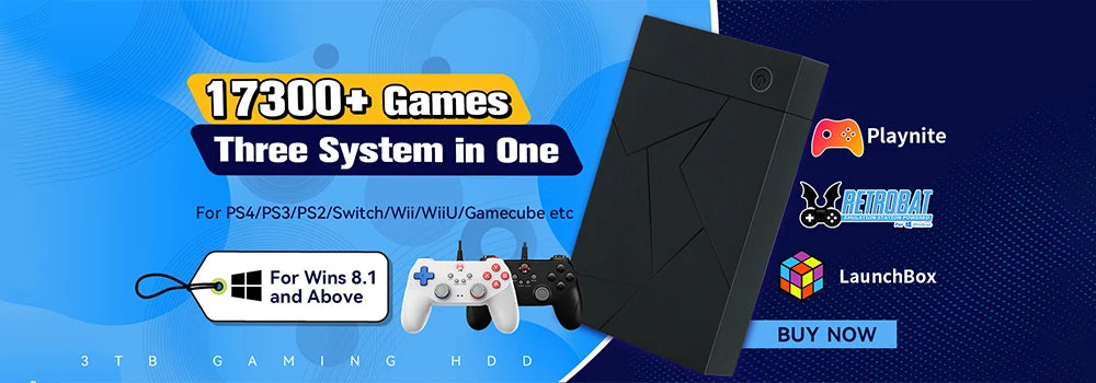 Batocera.Linux 35 2TB Gaming HDD Portable Game Hard Drive with 52000+ Games for PS3/PS2/Wii/WiiU/N64/MAME/SS for PC/Laptop/Mac