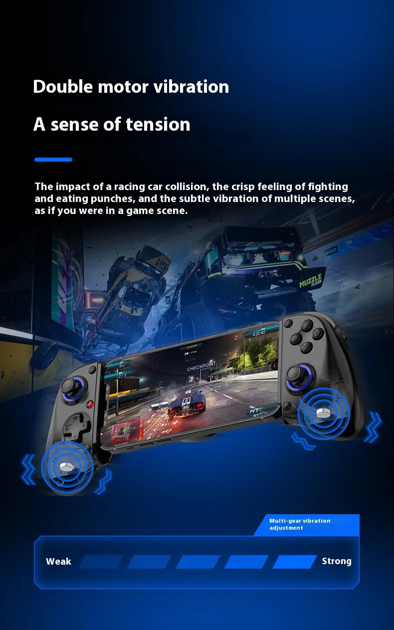 D11 Stretch gamepad Hall Trigger macro back Key Switch Android IOS Streaming gamepad PC type-c Link