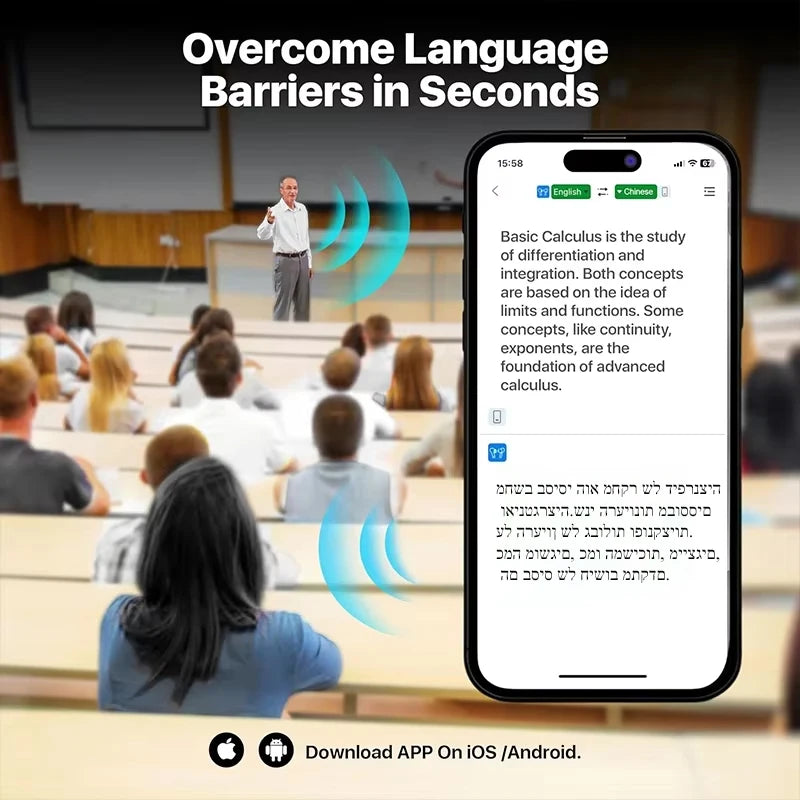 UYUXIO AI Language Translator Earbuds 144 Languages Translator Device and Accents 8 Offline Language Translation Earphones
