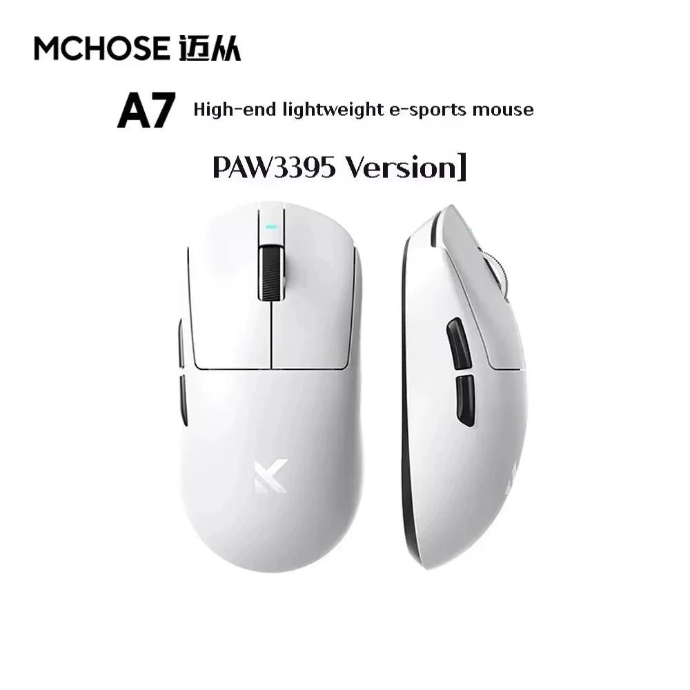 MCHOSE A7 Series Mouse PAW3950 8K Top Speed Receiver Ergonomics 2.4G Wireless Gaming E-Sports Mice Customized PC Accessory Gifts