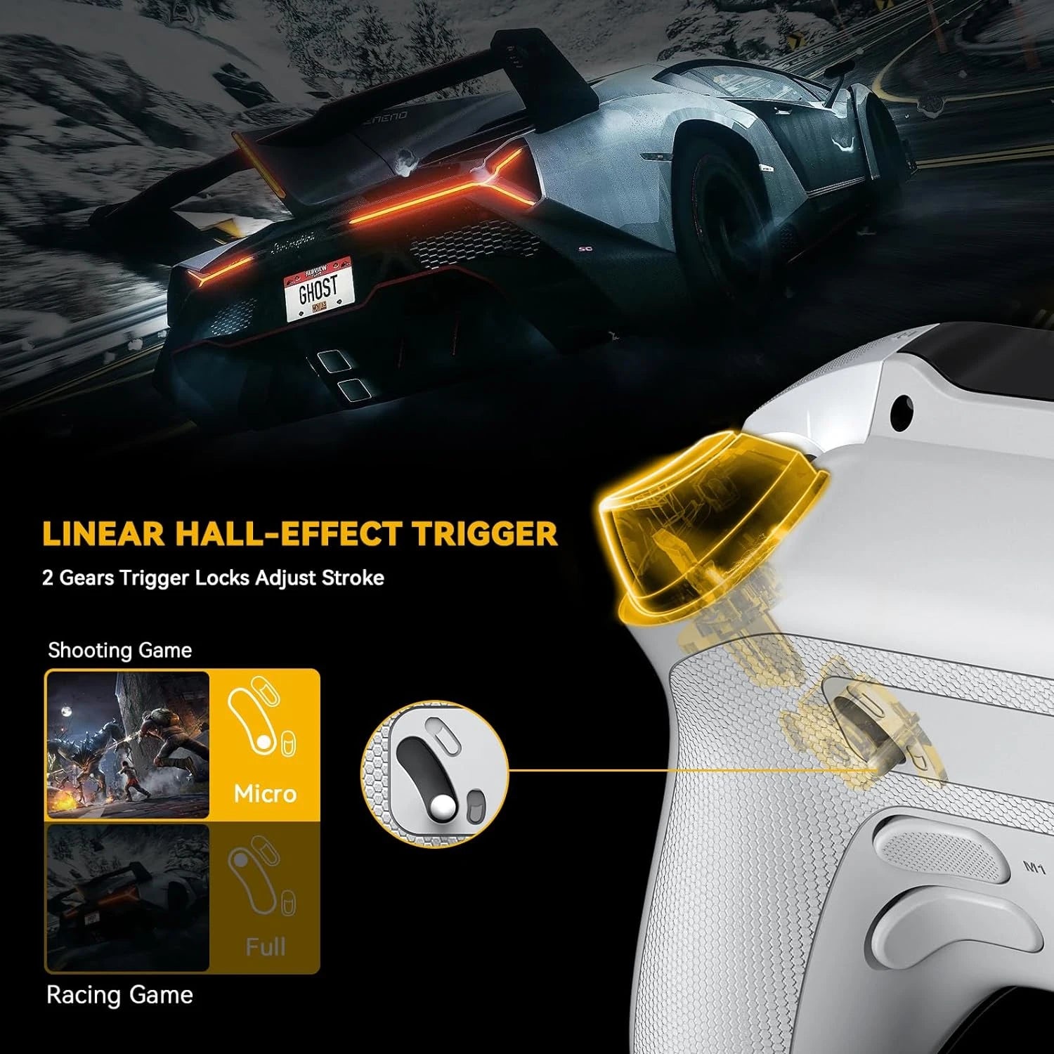 Mamba One V2 Wireless Gaming Controller for Switch/PC/iOS/Android Hall Effect Stick RGB Light 1800mAh with Charging Dock