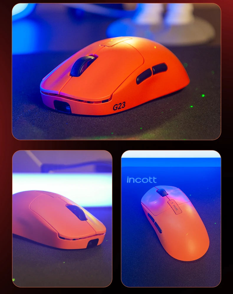 Incott G23 Pro Mouse Hot Plug Micro Motion Electronic Gaming Games Three Mode 8k Wireless Bluetooth Paw3395 Office Mouse Gifts