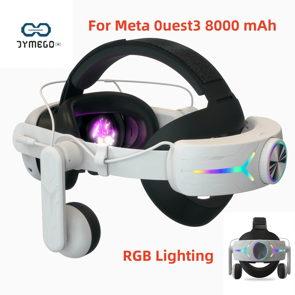 For Meta Quest3 head strap RGB Electricity King Model Headset Headset 8000 MAh Quest3 head strap VR with Adjustable Angle