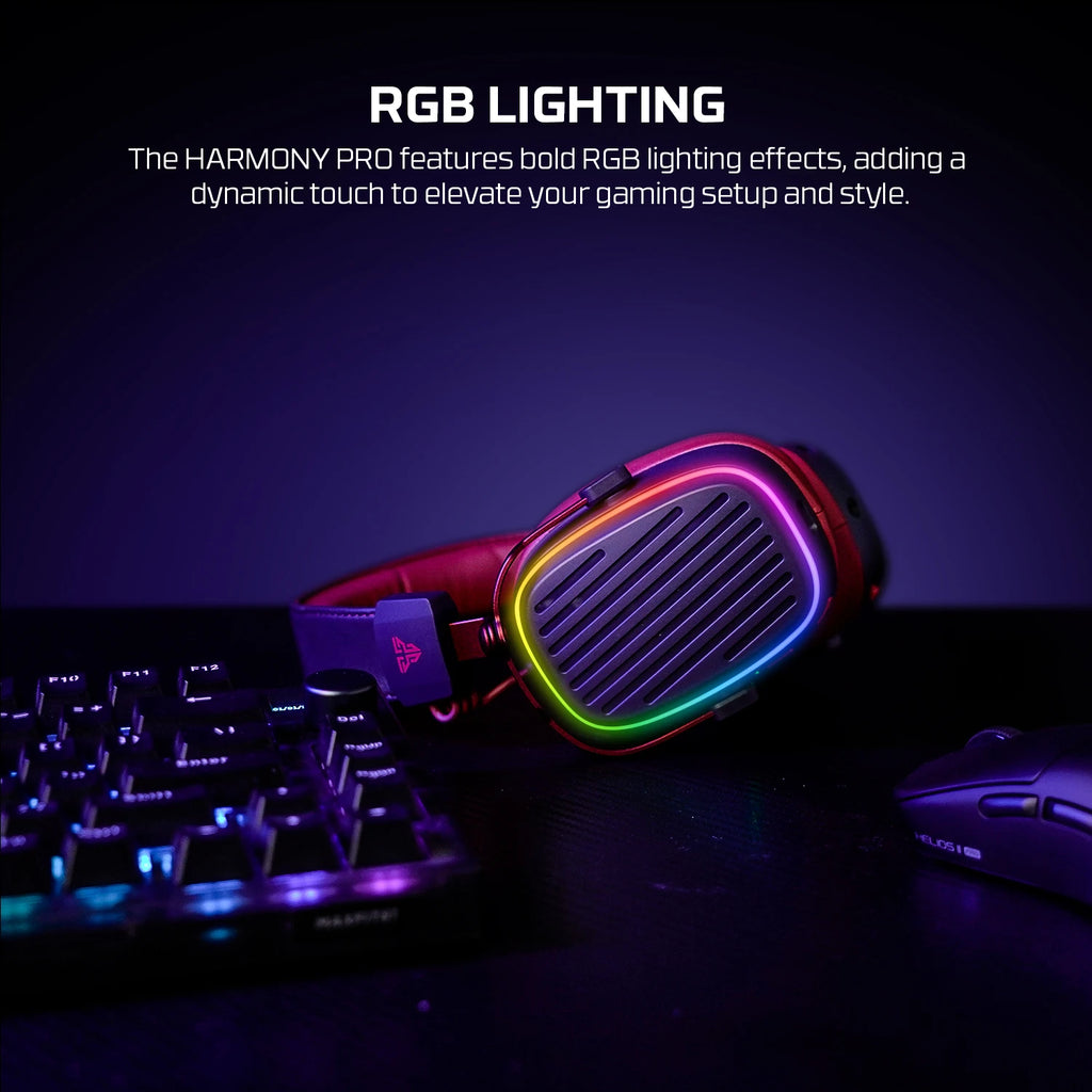 FANTECH Harmony PRO WHG02P 7.1 Surround Sound Gaming Headset Bluetooth 5.3 2.4G Wireless Headphones With Detachable Mic
