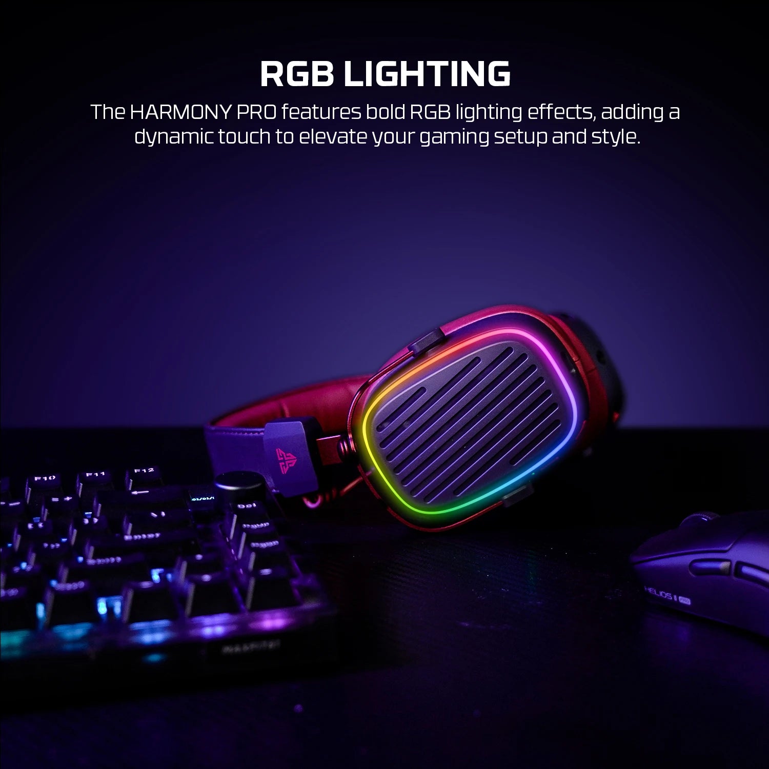 FANTECH Harmony PRO WHG02P 7.1 Surround Sound Gaming Headset Bluetooth 5.3 2.4G Wireless Headphones With Detachable Mic
