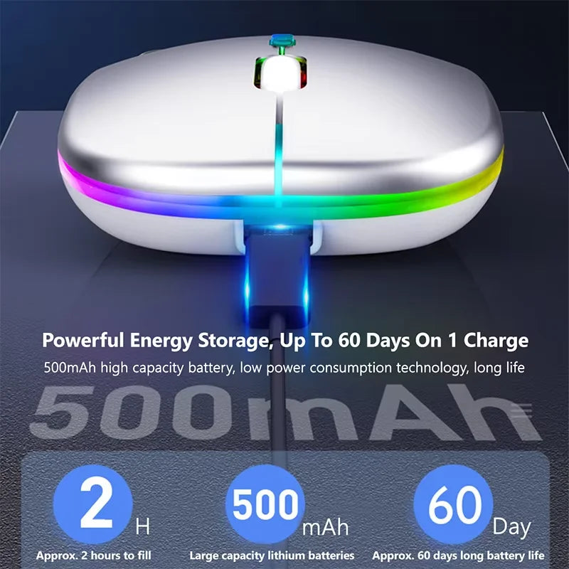Silent Bluetooth Mouse Rechargeable Wireless Computer Laptop Optical Mouse for iPad Samsung Tablet Universal Mice Noiseless