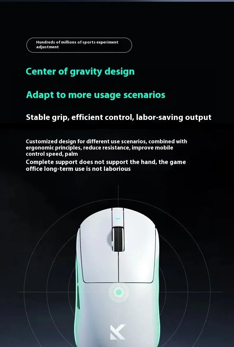 MCHOSE A7 Series Mouse PAW3950 8K Top Speed Receiver Ergonomics 2.4G Wireless Gaming E-Sports Mice Customized PC Accessory Gifts