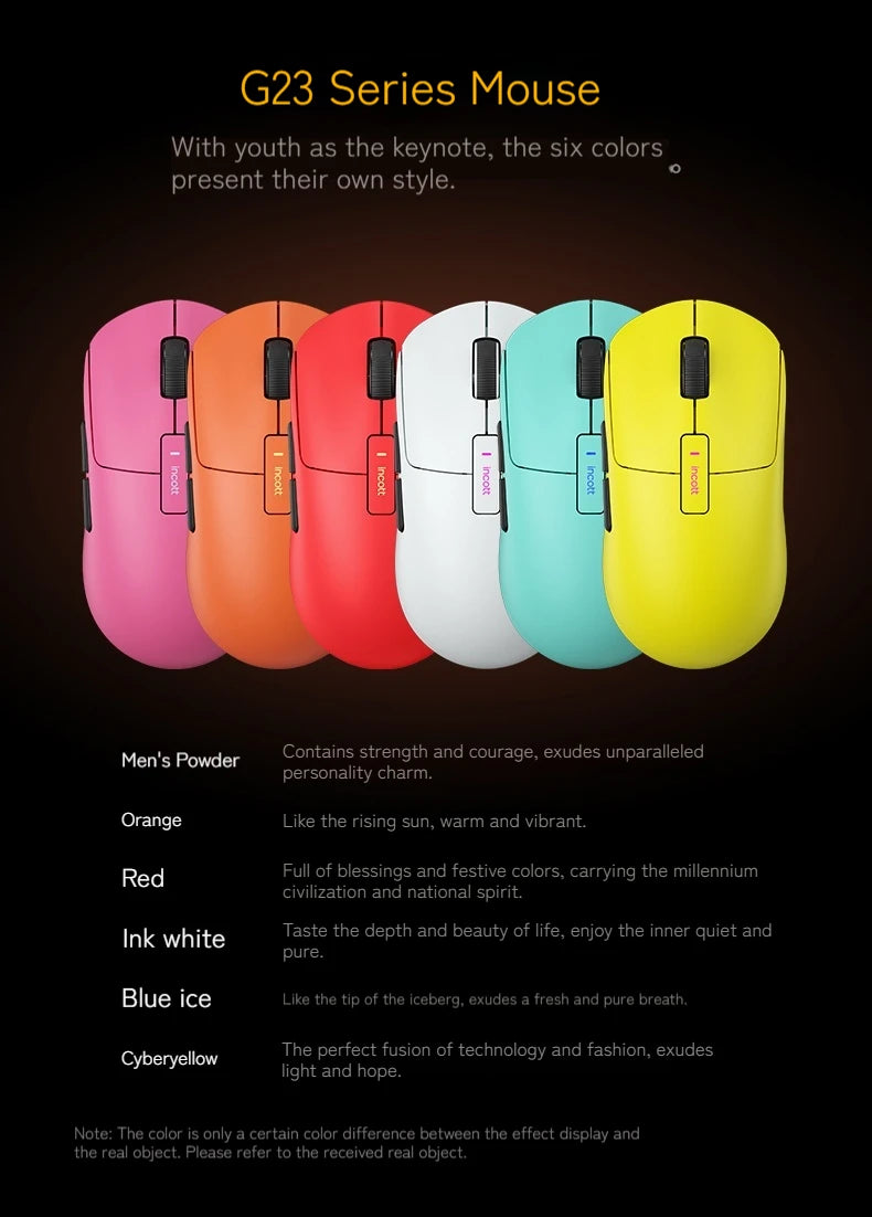 Incott G23 Pro Mouse Hot Plug Micro Motion Electronic Gaming Games Three Mode 8k Wireless Bluetooth Paw3395 Office Mouse Gifts