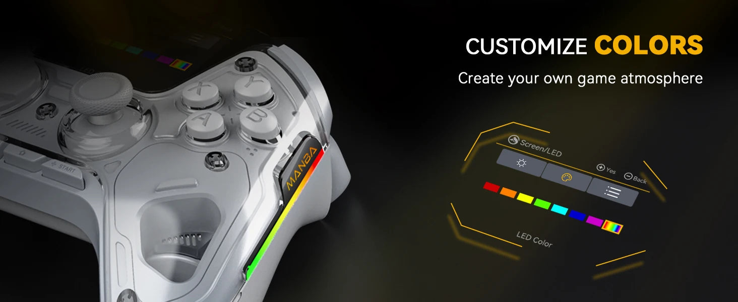 Mamba One V2 Wireless Gaming Controller for Switch/PC/iOS/Android Hall Effect Stick RGB Light 1800mAh with Charging Dock