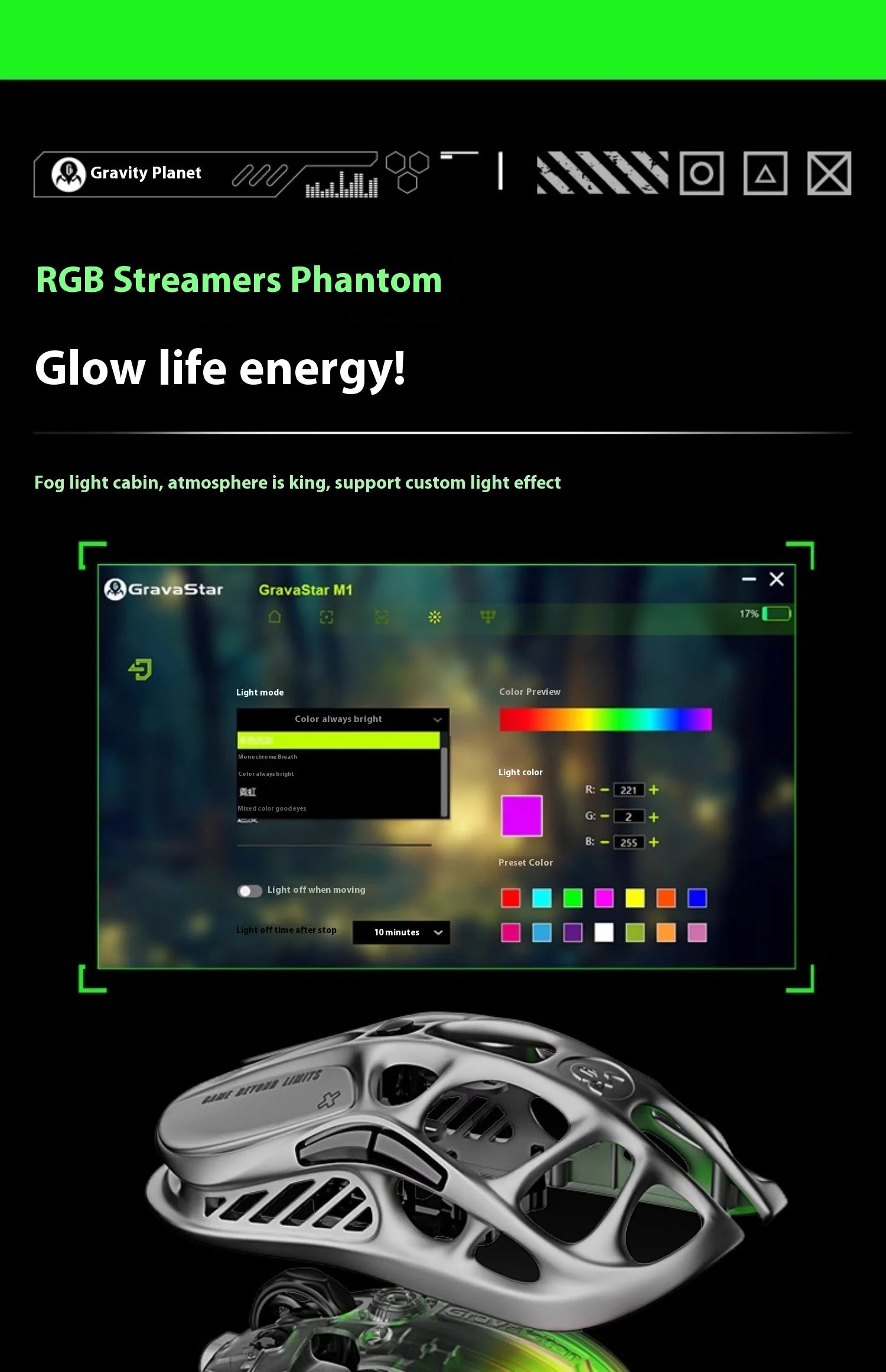 Gravastar M1 Gamer Mouse Magnesium Alloy Wireless Bluetooth Mouse Gravastar M2 With 4k Receiver Rgb Low Latency Gaming Mice Gift