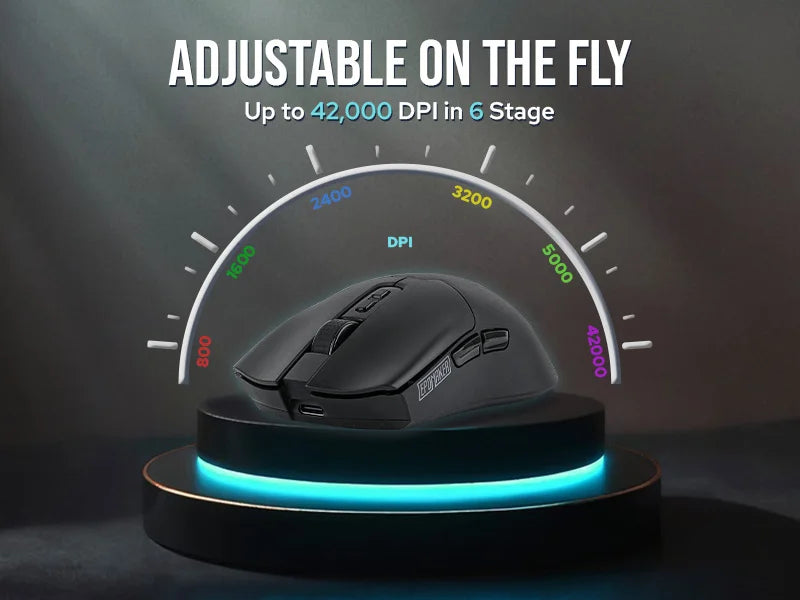 EPOMAKER Click Gaming Mouse Wireless 2.4Ghz/Bluetooth/Type-C 800 to 42000 DPI Adjustable 8K Polling Rate for PC/Mac/Linux