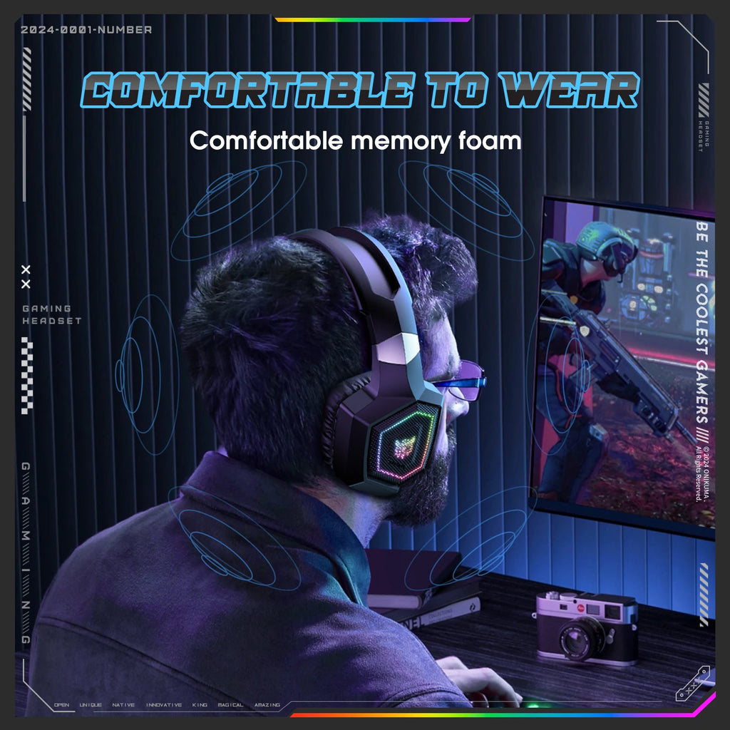 ONIKUMA Tri-Mode Headset Noise Cancelling HD Microphone Professional Gaming Wireless Headset