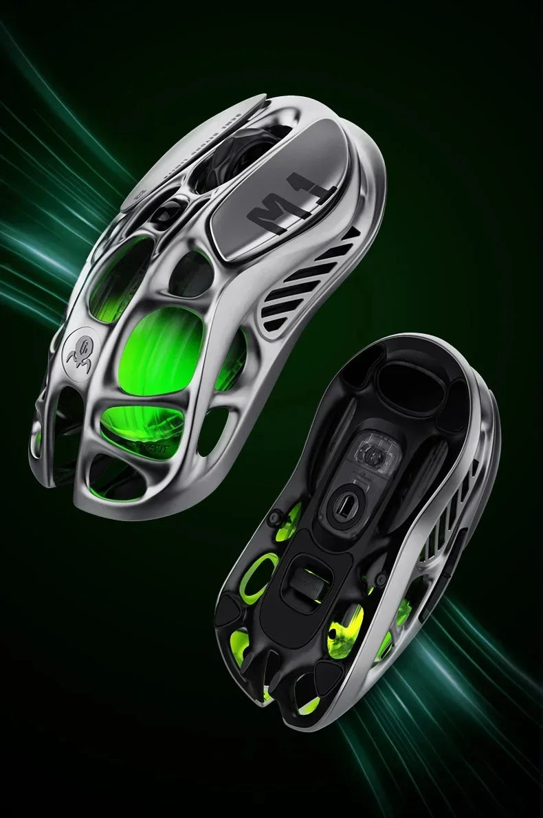 GravaStar M1 M2 Wireless Magnesium Alloy Gaming mouse PAW3395 4K 26000DPI bluetooth 2.4G wired Hollow design Gamer Mouse Gifts